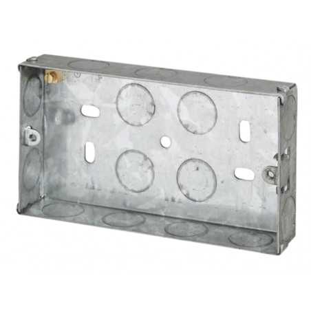 Metal Back Box 2-Gang 25mm