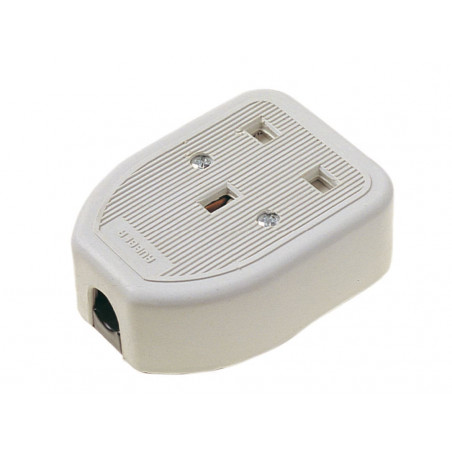 Rubber Trailing Socket 13A 1-Gang White