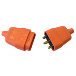 3 Pin Rubber Connector Plug 10A Orange