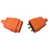 3 Pin Rubber Connector Plug 10A Orange