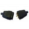 3 Pin Rubber Connector Plug 10A Black
