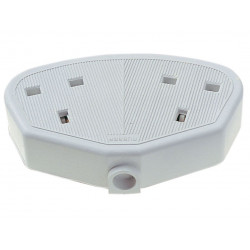 Rubber Trailing Socket 13A 2-Gang White