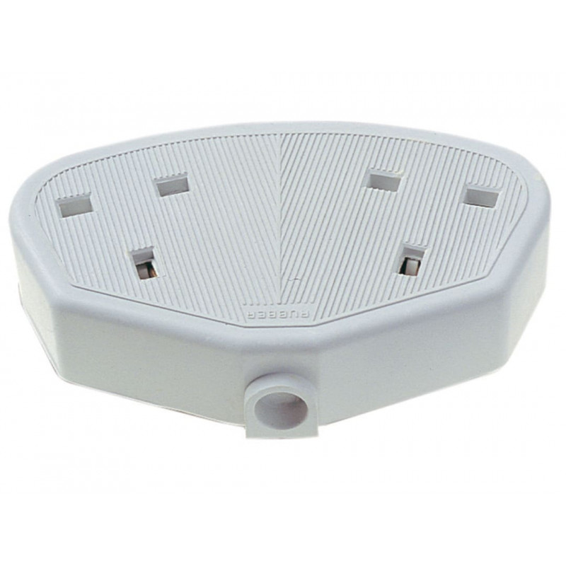 Rubber Trailing Socket 13A 2-Gang White Rubber Trailing Socket 13A 2-Gang White