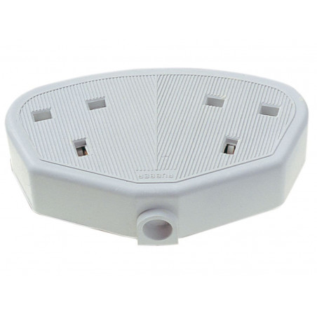 Rubber Trailing Socket 13A 2-Gang White