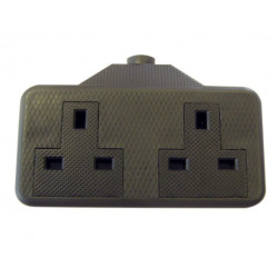 Trailing Socket 13A 2-Gang Black
