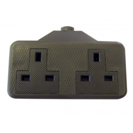 Trailing Socket 13A 2-Gang Black
