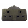Trailing Socket 13A 2-Gang Black