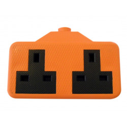 Trailing Socket 13A 2-Gang Orange