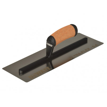 0.4mm FLEX Stainless Steel Flat Trowel, Leather Handle 12in