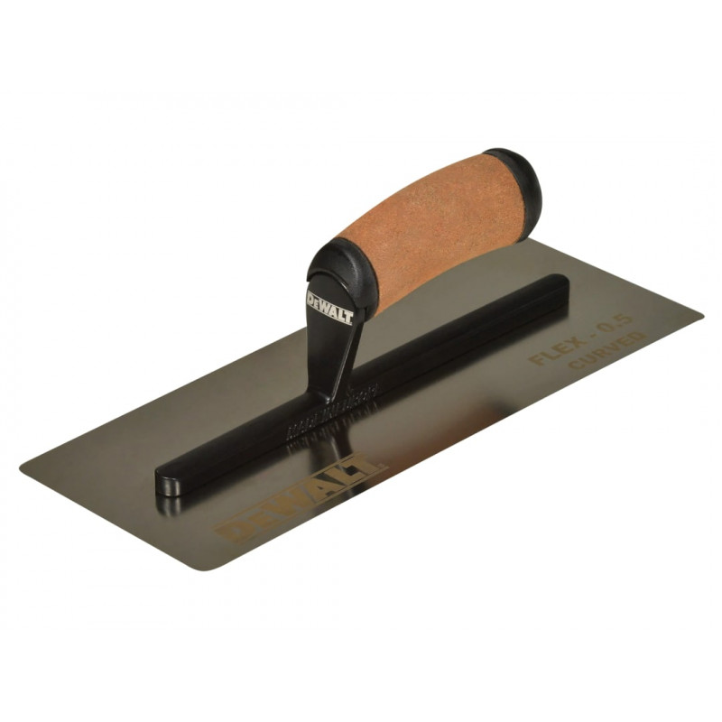 0.5mm FLEX Stainless Steel Curved Trowel, Leather Handle 12in
