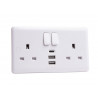 Switched Socket 2-Gang + 3 USB Ports 13A
