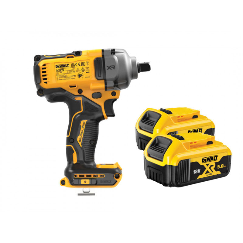 DCF892P2T XR BL High Torque 1/2in Impact Wrench 18V 2 x 5.0Ah Li-ion DCF892P2T XR BL High Torque 1/2in Impact Wrench 18V 2 x 5.0Ah Li-ion