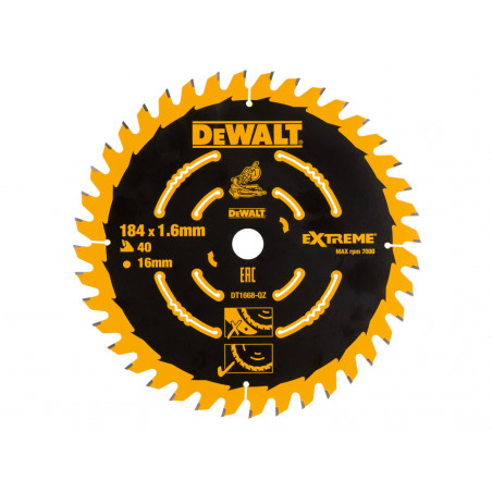 Cordless Mitre Saw Blade For DCS365 184 x 16mm x 40T