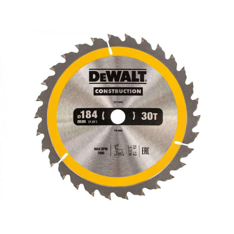 Portable Construction Circular Saw Blade 184 x 16mm x 30T Portable Construction Circular Saw Blade 184 x 16mm x 30T