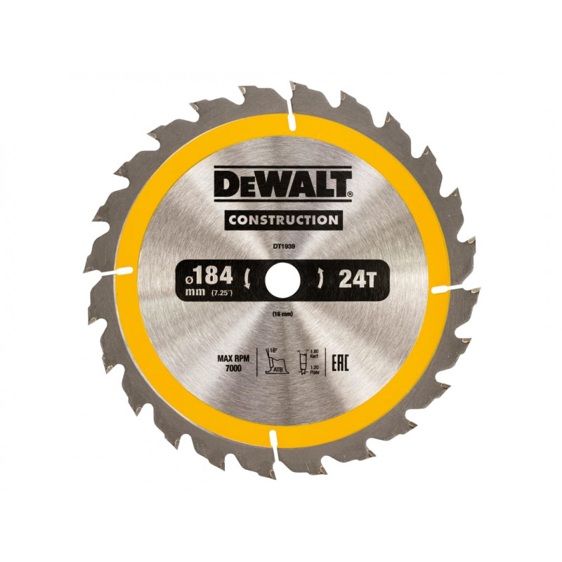 Portable Construction Circular Saw Blade 184 x 16mm x 24T Portable Construction Circular Saw Blade 184 x 16mm x 24T