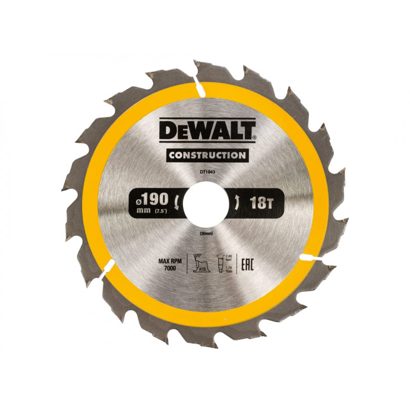 Portable Construction Circular Saw Blade 190 x 30mm x 18T Portable Construction Circular Saw Blade 190 x 30mm x 18T
