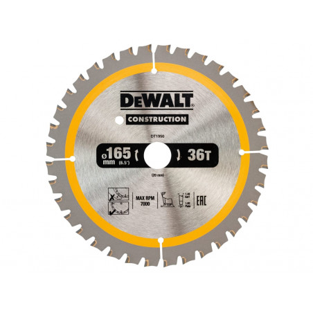Cordless Construction Trim Saw Blade 165 x 20mm x 36T