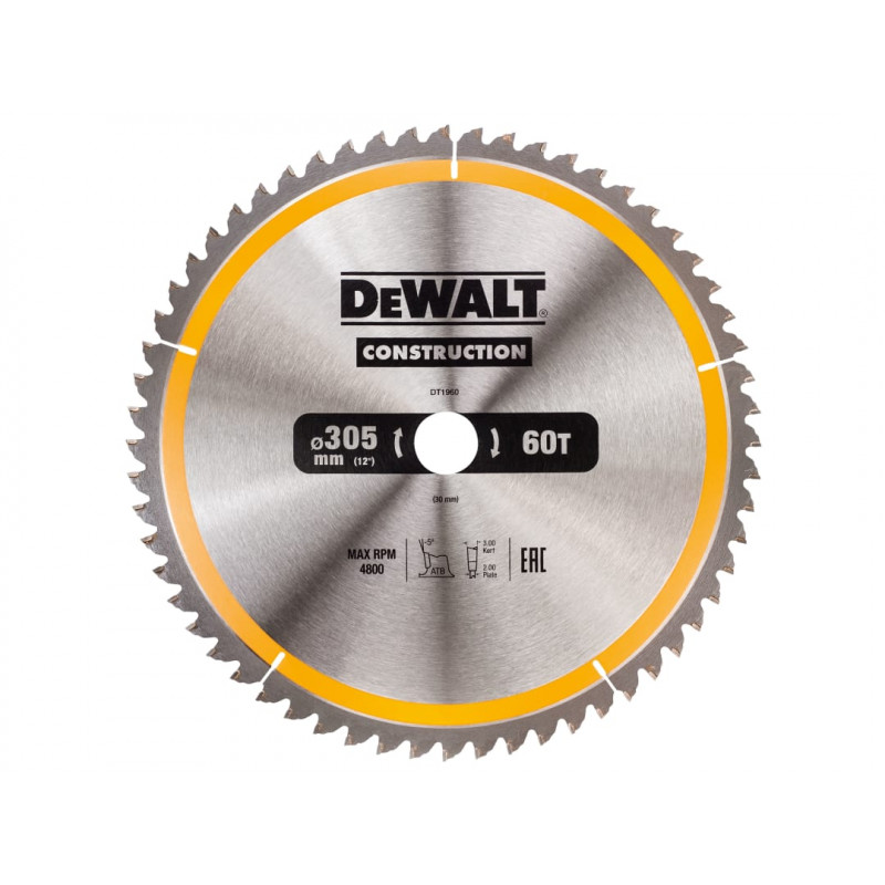 Stationary Construction Circular Saw Blade 305 x 30mm x 60T ATB/Neg