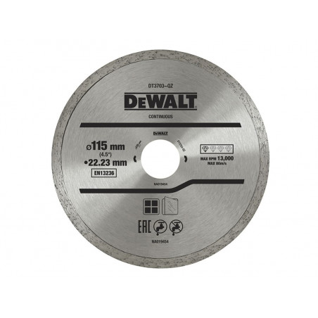 DT3711 Continuous Rim Diamond Cutting Disc 115 x 22.23mm