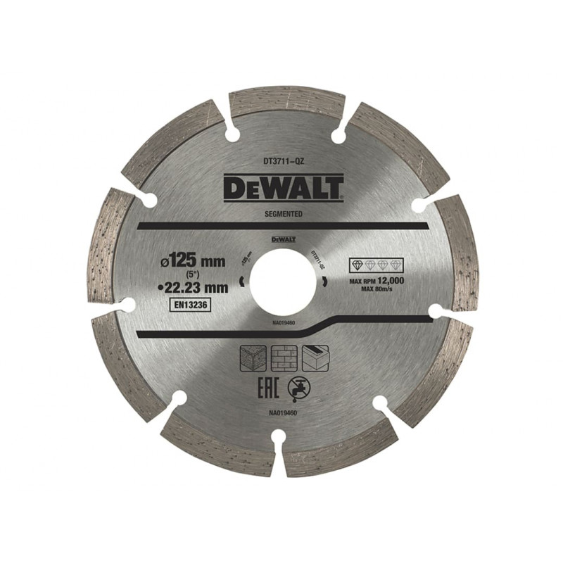 DT3711 Segmented Diamond Cutting Disc 125 x 22.23mm DT3711 Segmented Diamond Cutting Disc 125 x 22.23mm