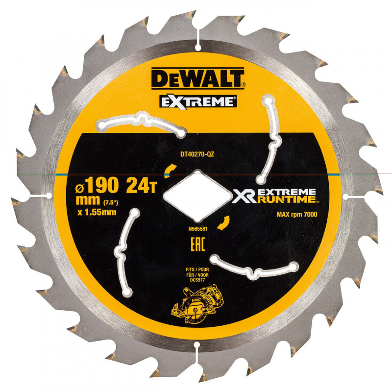 Extreme Runtime FlexVolt Circular Saw Blade 190mm x Diamond x 24T Extreme Runtime FlexVolt Circular Saw Blade 190mm x Diamond x 24T