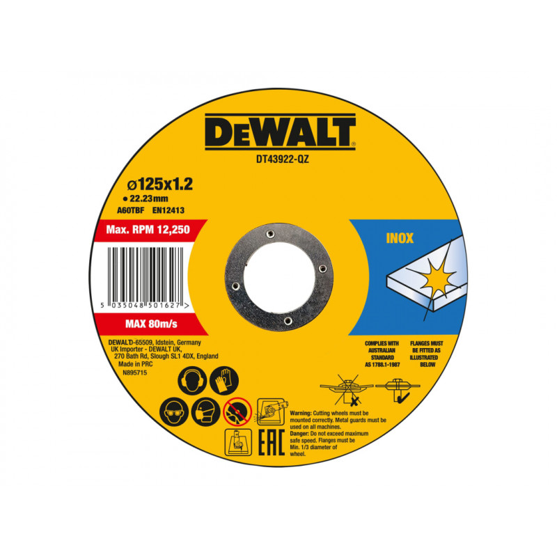 Metal Cutting Disc 125 X 1.2 X 22.23mm (Pack of 10) Metal Cutting Disc 125 X 1.2 X 22.23mm (Pack of 10)