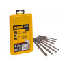 ELITE SDS+ Full Head Carbide 4 Cutter Drill Bit Set, 7 Piece