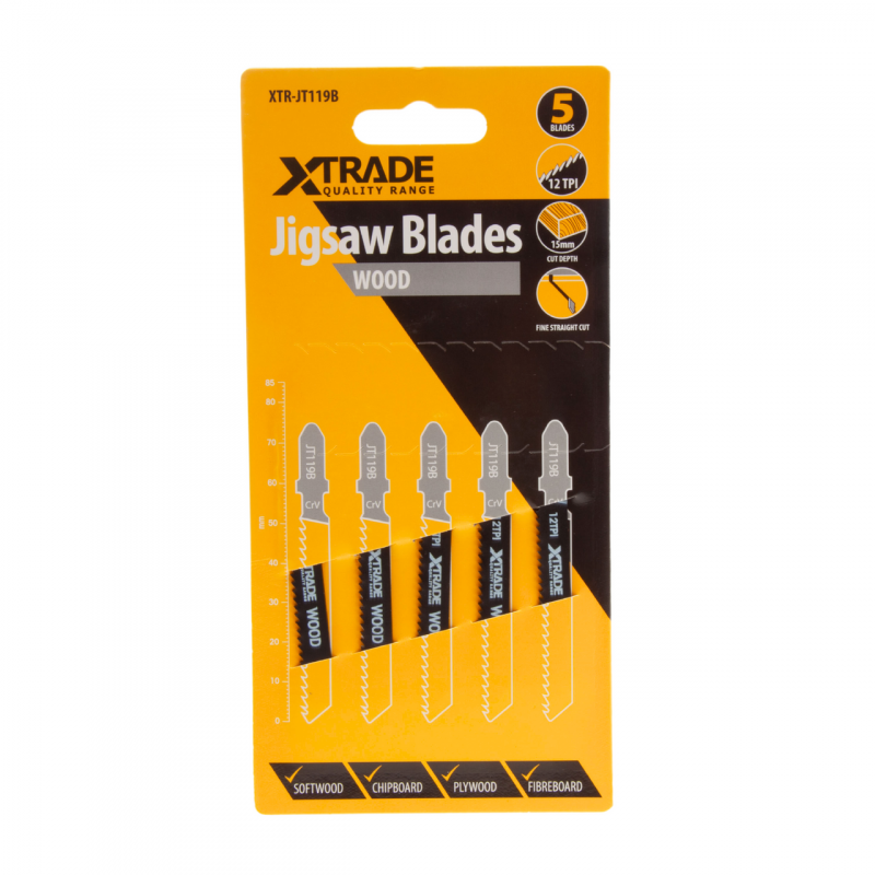 XTrade JT119B Basic for Wood Jigsaw Blades (Pack of 5) XTrade JT119B Basic for Wood Jigsaw Blades (Pack of 5)