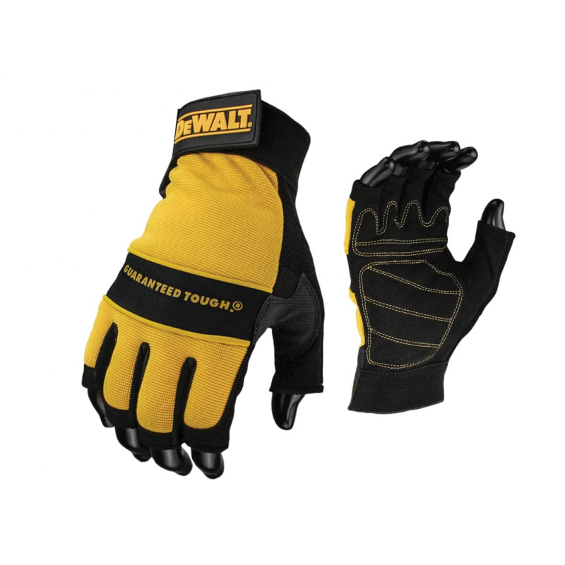 Fingerless Synthetic Padded Leather Palm Gloves - Large Fingerless Synthetic Padded Leather Palm Gloves - Large