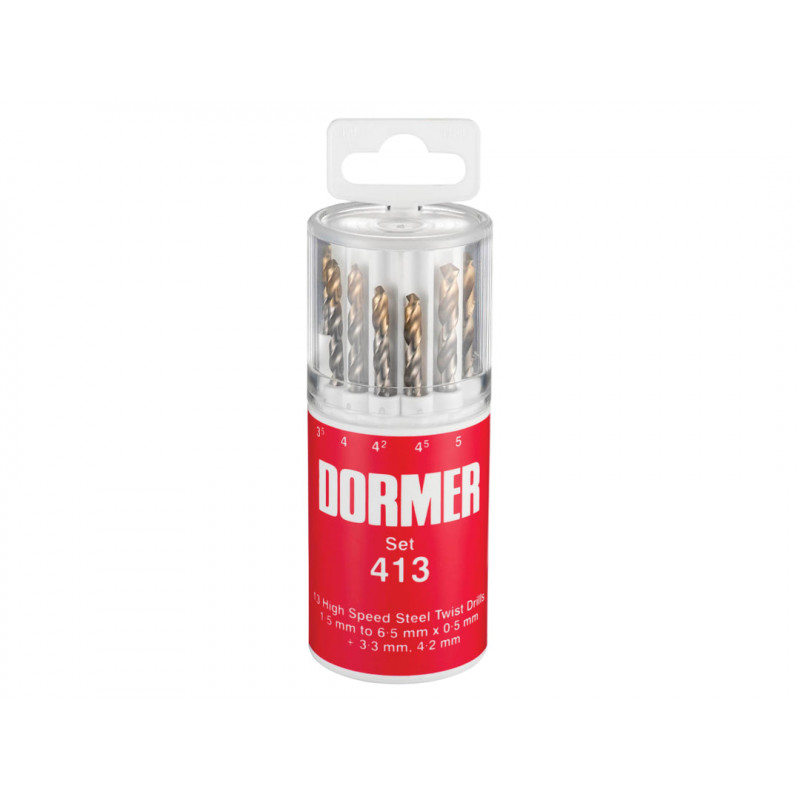 A094 No.413 HSS TiN Coated Drill Set of 13 1.5- 6.50mm x 0.5mm A094 No.413 HSS TiN Coated Drill Set of 13 1.5- 6.50mm x 0.5mm