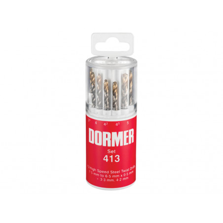 A094 No.413 HSS TiN Coated Drill Set of 13 1.5- 6.50mm x 0.5mm