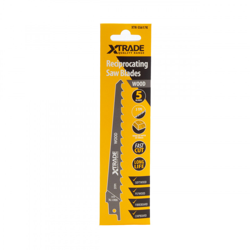 XTrade SS617K Basic for Wood Reciprocating Saw Blades (Pack of 5) XTrade SS617K Basic for Wood Reciprocating Saw Blades (Pack of 5)