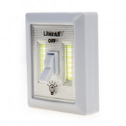 LitezAll 21852 Mini Wireless Self-Adhesive COB LED Light Switch 150 Lumens (4 Pack)