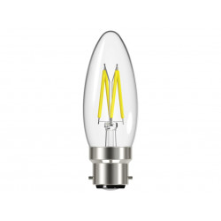 LED BC (B22) Candle Filament Non-Dimmable Bulb, Warm White 470 lm 4W