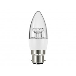 LED BC (B22) Clear Candle Dimmable Bulb, Warm White 470 lm 5.9W