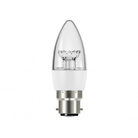 LED BC (B22) Clear Candle Dimmable Bulb, Warm White 470 lm 5.9W
