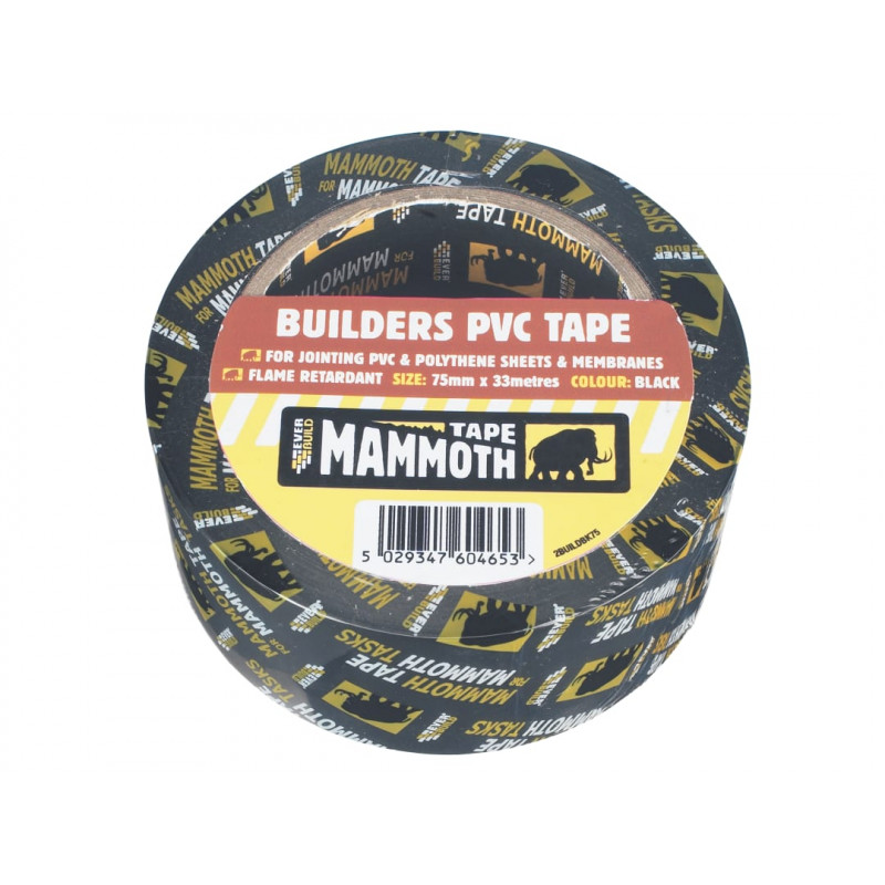 Builder's PVC Tape 50mm x 33m Black Builder's PVC Tape 50mm x 33m Black