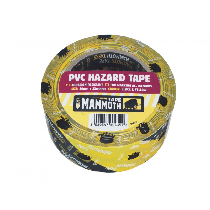 PVC Hazard Tape Black / Yellow 50mm x 33m PVC Hazard Tape Black / Yellow 50mm x 33m