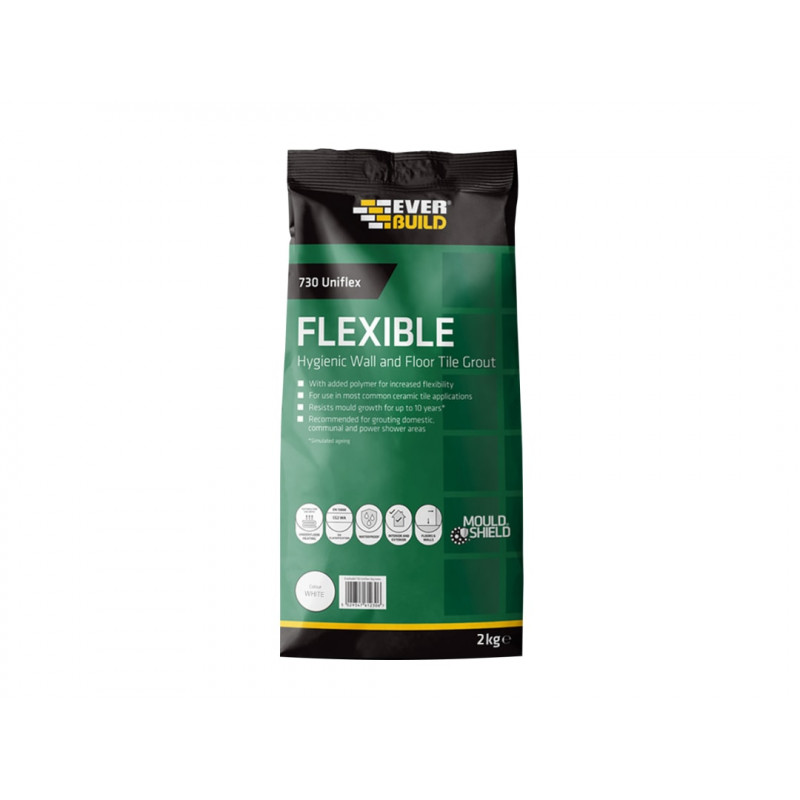 730 Uniflex Hygienic Tile Grout White 2.5kg 730 Uniflex Hygienic Tile Grout White 2.5kg