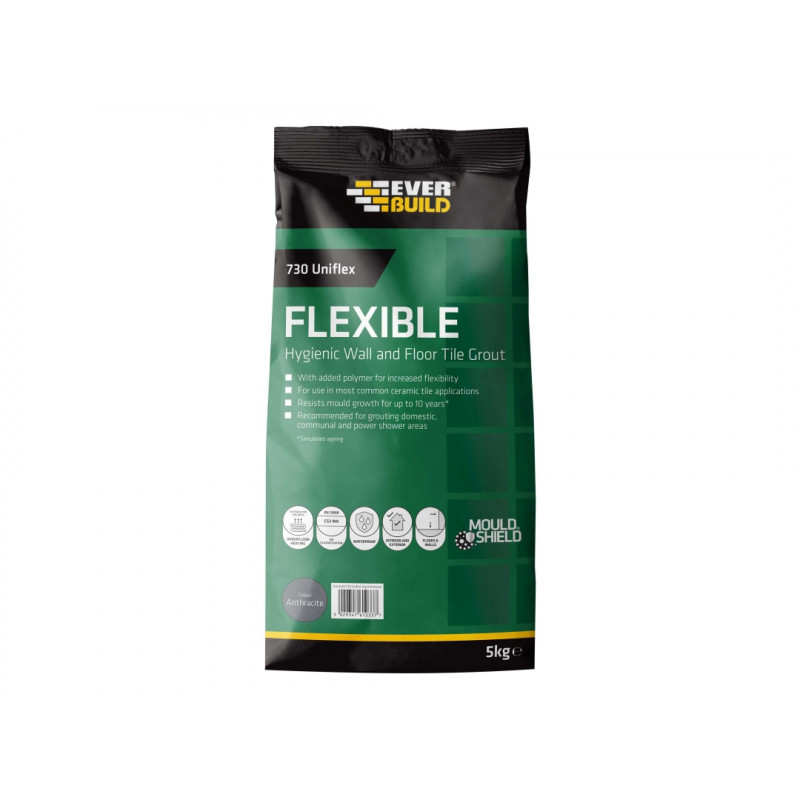 730 Uniflex Hygienic Tile Grout Anthracite 5kg 730 Uniflex Hygienic Tile Grout Anthracite 5kg
