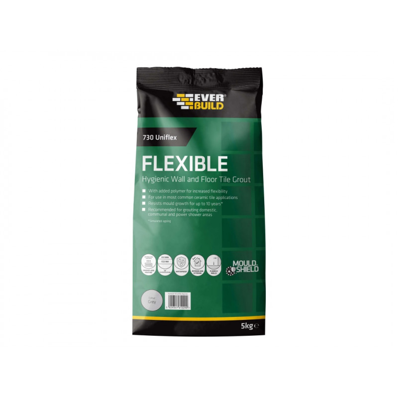 730 Uniflex Hygienic Tile Grout Grey 5kg 730 Uniflex Hygienic Tile Grout Grey 5kg