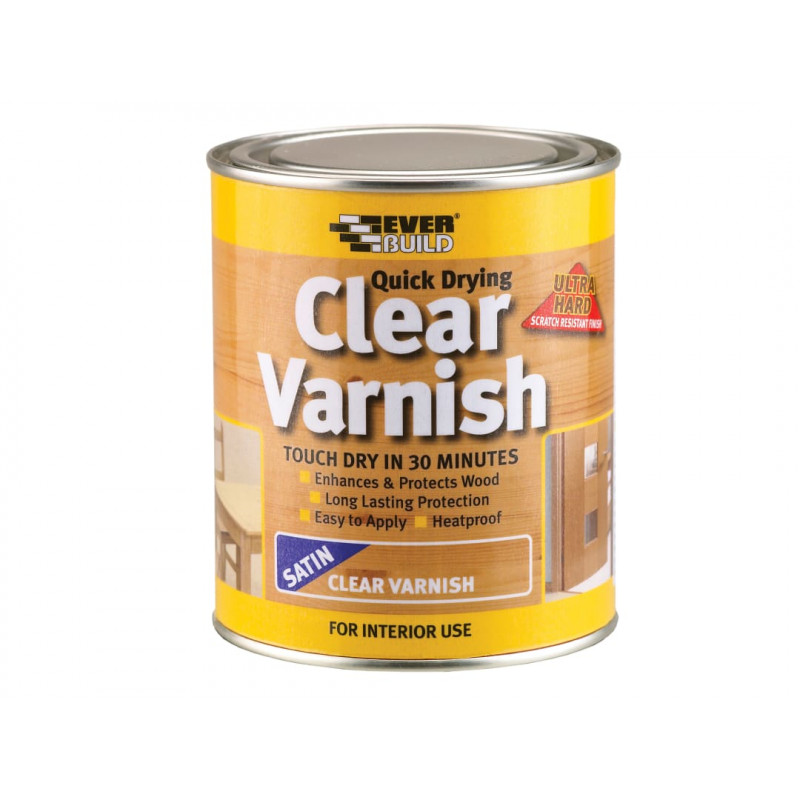 Quick Dry Wood Varnish Satin Clear 750ml Quick Dry Wood Varnish Satin Clear 750ml