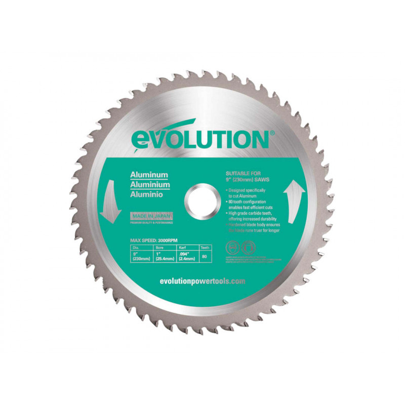 Aluminium Cutting Mitre Saw Blade 230 x 25.4mm x 80T Aluminium Cutting Mitre Saw Blade 230 x 25.4mm x 80T