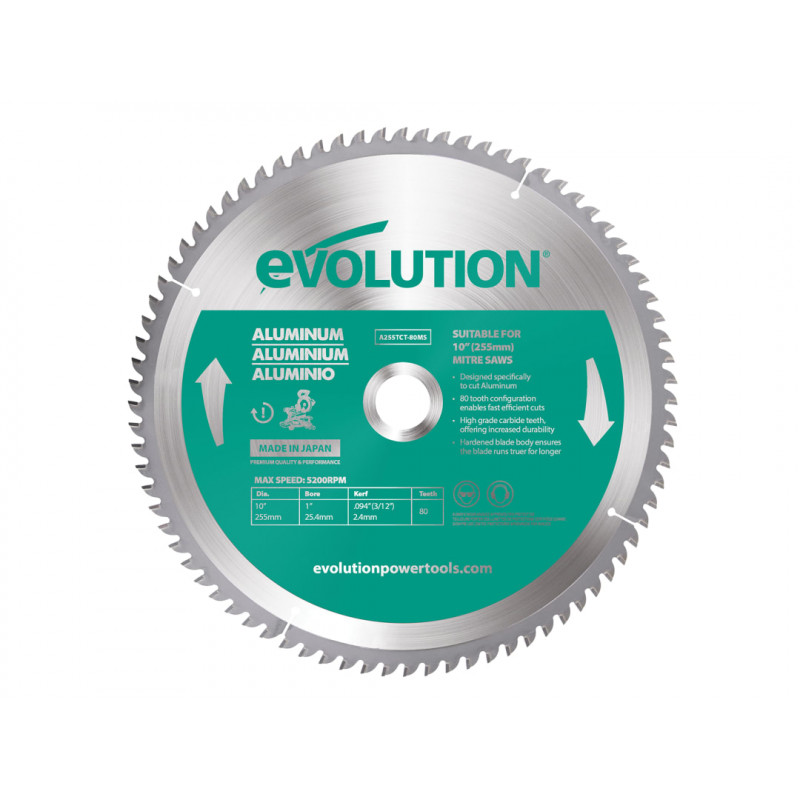 Aluminium Cutting Mitre Saw Blade 255 x 25.4mm x 80T Aluminium Cutting Mitre Saw Blade 255 x 25.4mm x 80T