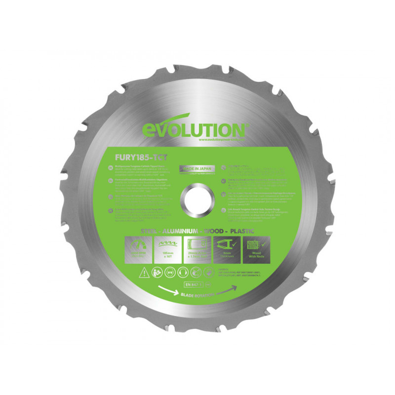 FURY® Multi-Purpose TCT Circular Saw Blade 185 x 20mm x 16T FURY® Multi-Purpose TCT Circular Saw Blade 185 x 20mm x 16T
