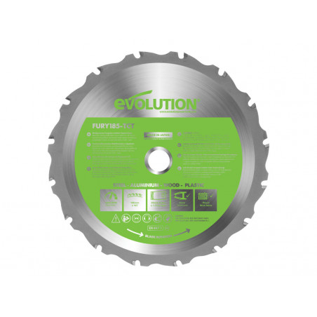 FURY® Multi-Purpose TCT Circular Saw Blade 185 x 20mm x 16T