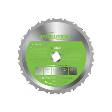 FURY® Multi-Purpose TCT Circular Saw Blade 210 x 25.4mm x 20T