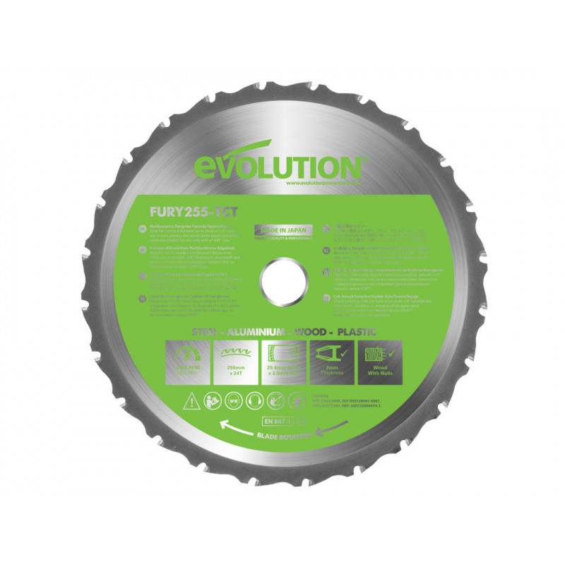 FURY® Multi-Purpose TCT Circular Saw Blade 255 x 25.4mm x 24T FURY® Multi-Purpose TCT Circular Saw Blade 255 x 25.4mm x 24T