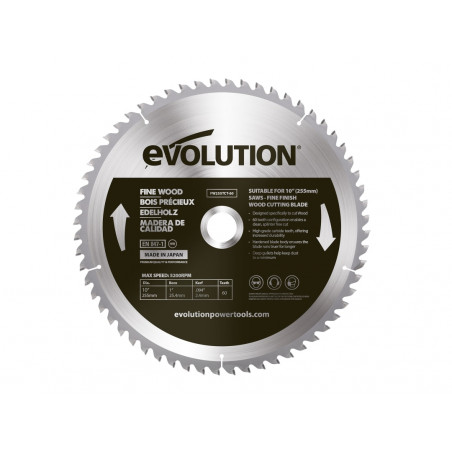 Fine Wood Mitre/Table Saw Blade 255 x 25.4mm x 60T