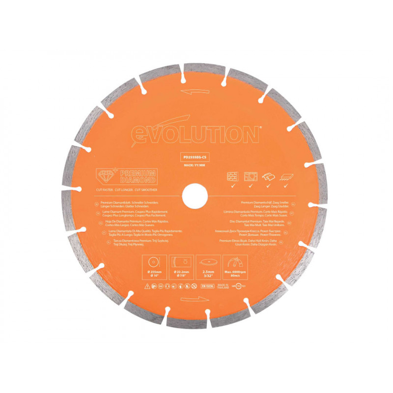 Premium Diamond Disc Cutter Blade 255 x 22.2mm Premium Diamond Disc Cutter Blade 255 x 22.2mm